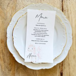 menu unicornio de batizado ou comunhao