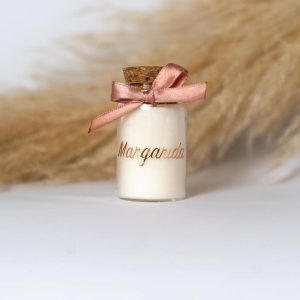Vela de frasco com nome personalizado para batizado ou comunhao