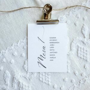 Marcador de mesa de expositor para casamento simples e rustico