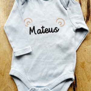Body Personalizado urso azul para bebé ou criança