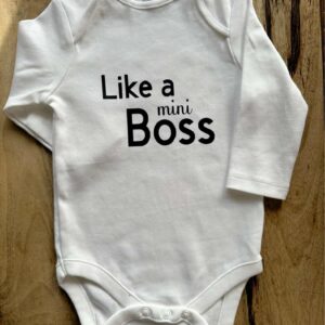 Body Personalizado para bebé ou criança com mensagem like a mini Boss