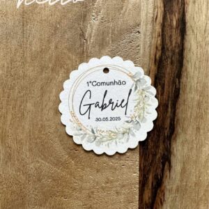 Etiquetas Personalizadas Redondas com folhas e dourada