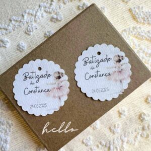 Etiqueta Personalizada Bailarina para Batizado ou Comunhao Número 138