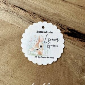 Etiqueta Personalizada para batizado, aniversário ou comunhão Raposa