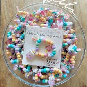 pulseira unicornio presente para crianças num aniversário ou outro evento