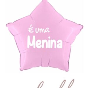 Balão Foil Estrela Rosa “É uma Menina” – Gender Reveal