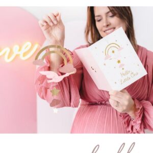 Cartão de Felicitações/Revelação Hello, Little One para Menina
