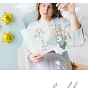 Cartão de Felicitações/Revelação Hello, Little One para Menino 