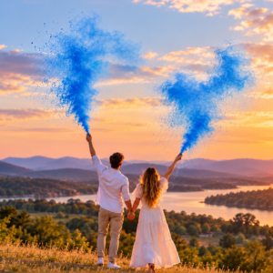 Pó Azul para Revelação do Sexo do Bebé